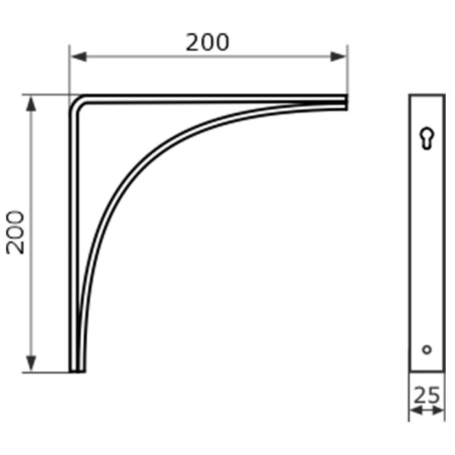 консоль для полок Loft 200х200х25мм мод.17 черный