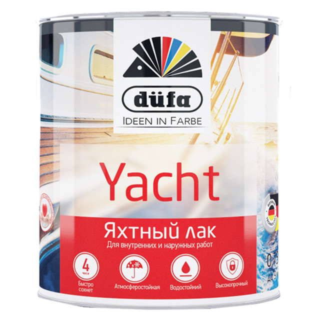 лак алкидно-уретановый DUFA Yacht яхтный 0,75л полуматовый, арт.Н0000002562