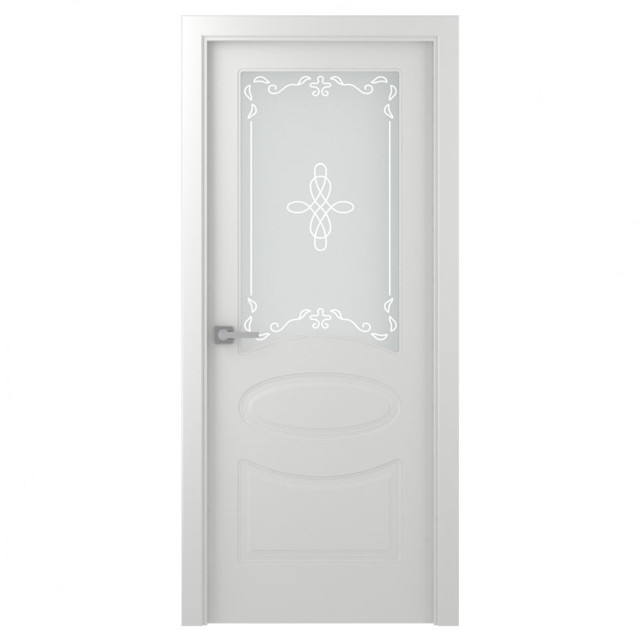 полотно дверное BELWOODDOORS Элина белое стекло 200х80см эмаль