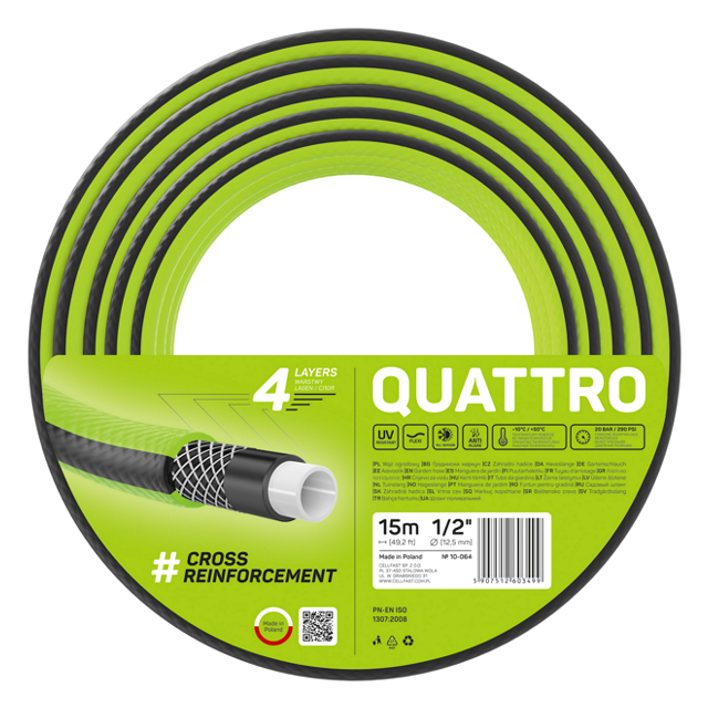 шланг CELLFAST Quattro 1/2" 15м 20Бар