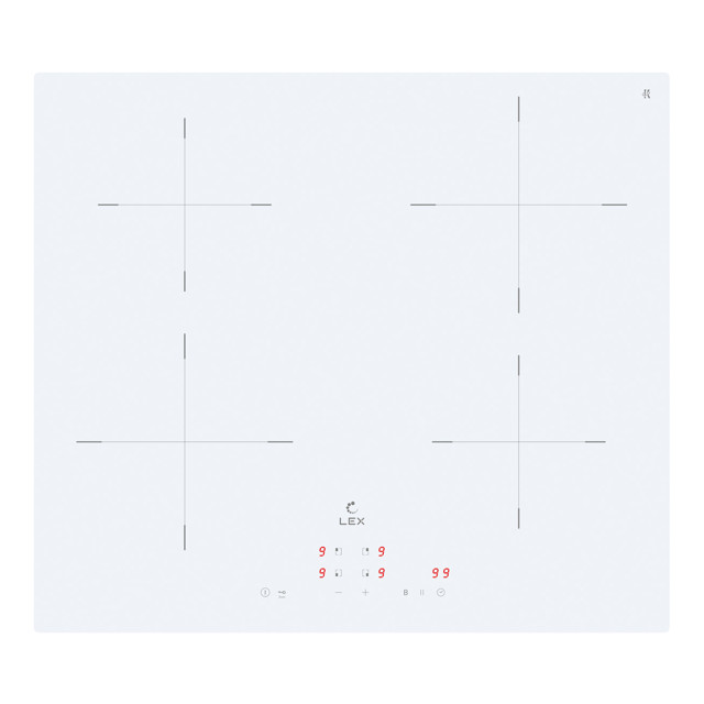 поверхность индукционная LEX EVI 640A WH 60см 4 конфорки белый