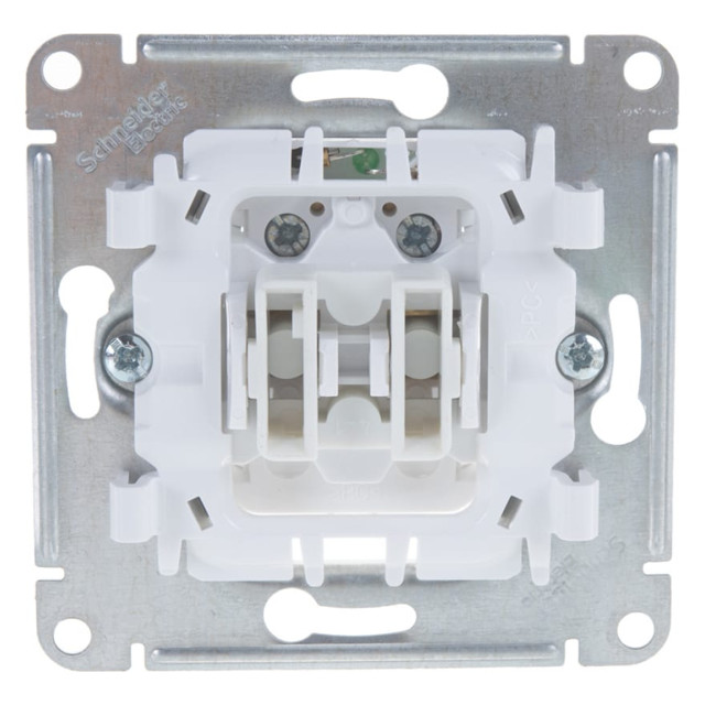 выключатель 1-клавишный SCHNEIDER ELECTRIC Glossa, с индикатором,, белый