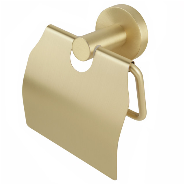 бумагодержатель АКВАЛИНИЯ Gold закрытый металл/стекло золотой