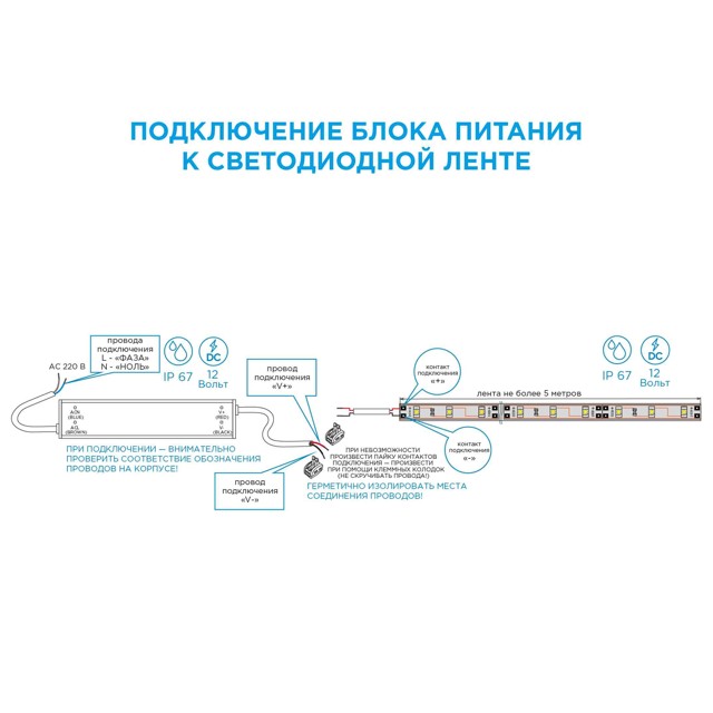 блок питания APEYRON 12В 100Вт IP67 8,33А металл