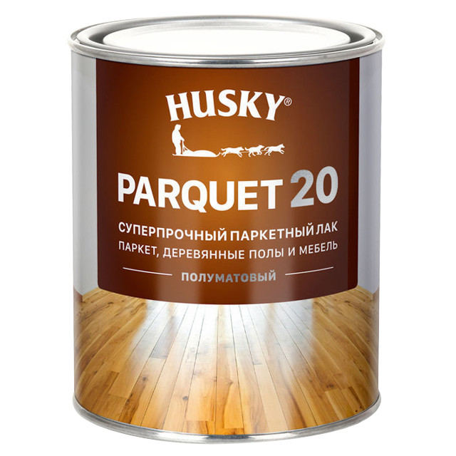 лак уретано-алкидный паркетный HUSKY PARQUET 20 0,9л полуматовый, арт.30153