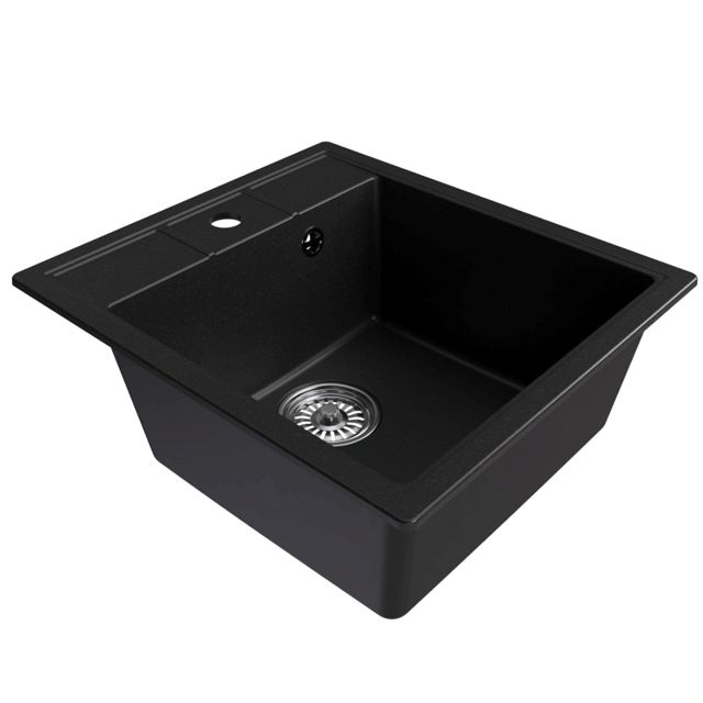мойка Mixline ML-GM28 КОМФОРТ прямоугольная 450х500х190мм искуственный камень ультра-черная
