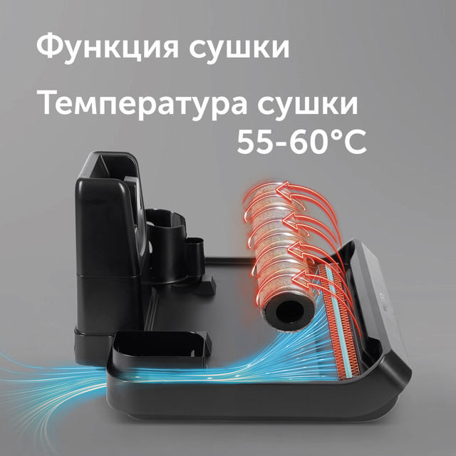 пылесос вертикальный беспроводной RED SOLUTION W3500 400Вт сухая влажная уборка серый