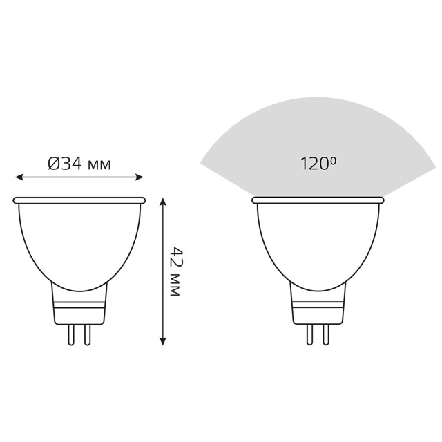 лампа светодиодная GAUSS 3Вт GU4 LED 300Лм 4100K MR11 спот