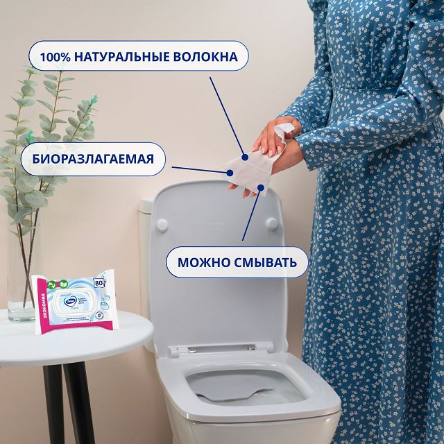 бумага туалетная Zewa Pure влажная 80шт