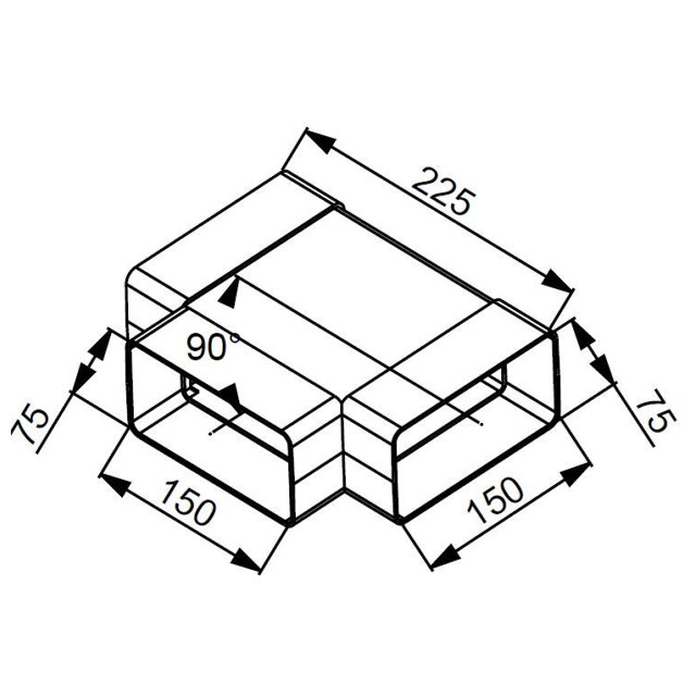 тройник AWENTA 75х150мм пластик белый