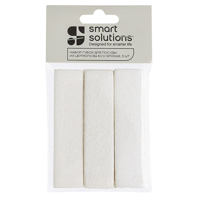 набор губок SMART SOLUTIONS Eco Sponge 3шт прессованная регенерированная целлюлоза