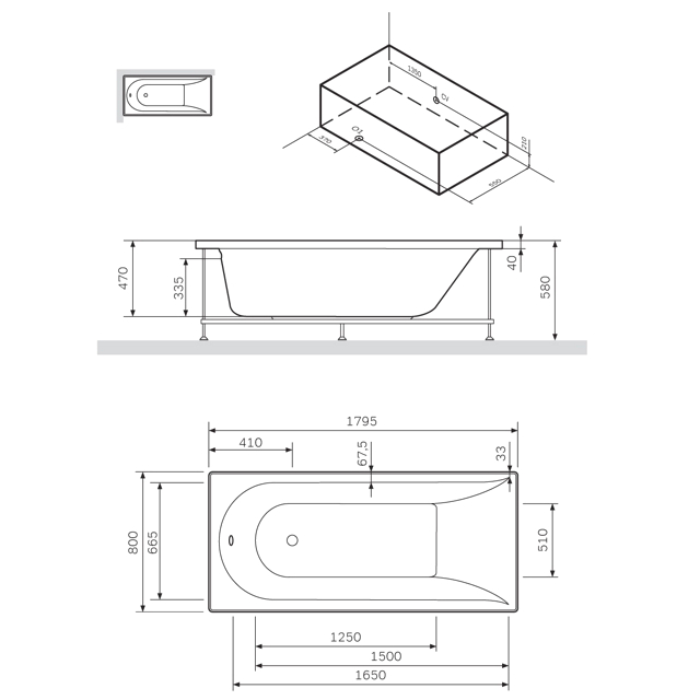 панель для ванны AM.PM Spirit 180х80см