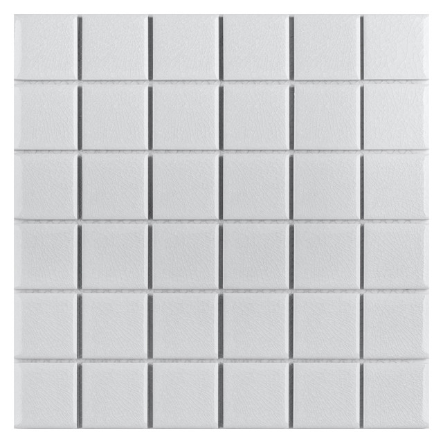 мозаика керамическая White Crackle Glossy 306х306х6мм чип 48х48мм