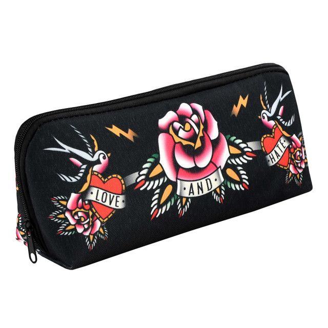 пенал Олд скул татау 22x10x5,5 см полиэстер сублимация без наполнения чёрный