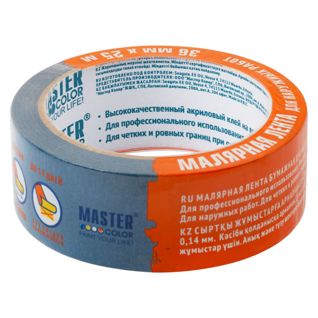 лента малярная Master Color 36мм х 25м термостойкая, арт.30-6113