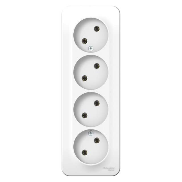 розетка 4 поста SCHNEIDER ELECTRIC Blanca б/з б/ш 16А белый