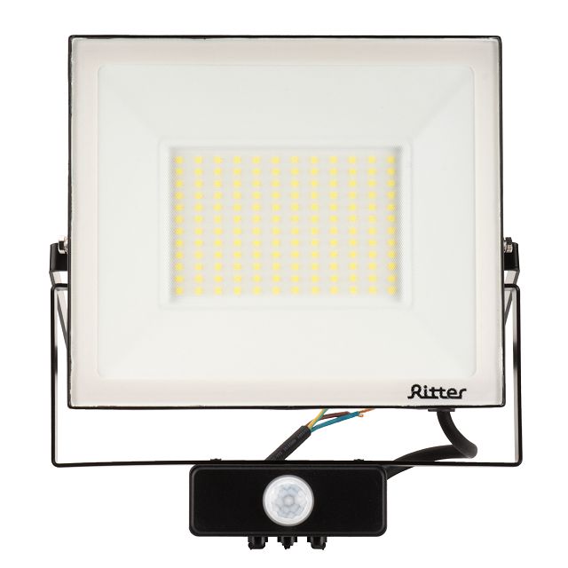 прожектор светодиодный RITTER Profi с датчиком движения 230В 100Вт 6500К 10000Лм IP65 черный