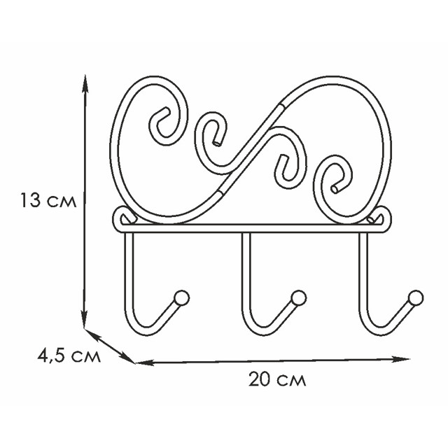 вешалка настенная Кружева 200х40,5х130мм белая