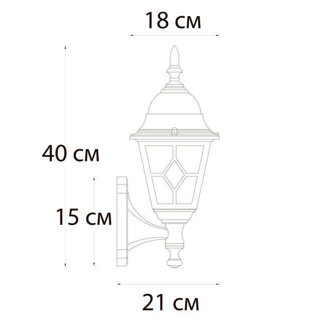 светильник уличный настенный ARTE LAMP Madrid E27 1х75Вт металл коричневый