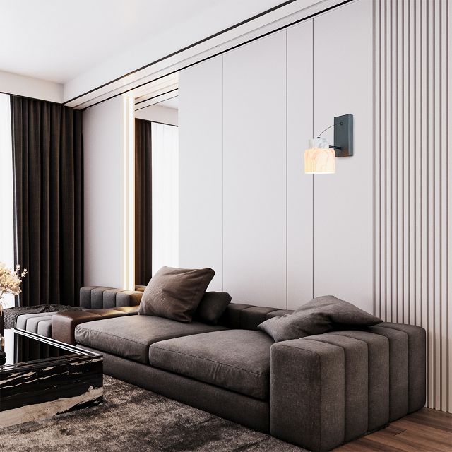 бра ESCADA Marfeel 1х60Вт E27 черный мраморный