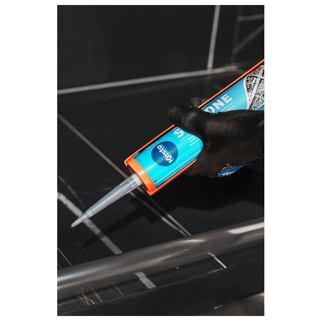 герметик силиконовый KESTO 50 Silicone санитарный 310мл черный, арт.79830