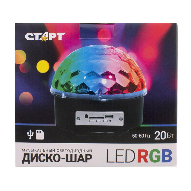 светильник-проектор светодиодный СТАРТ LED Disco RGB/MP3