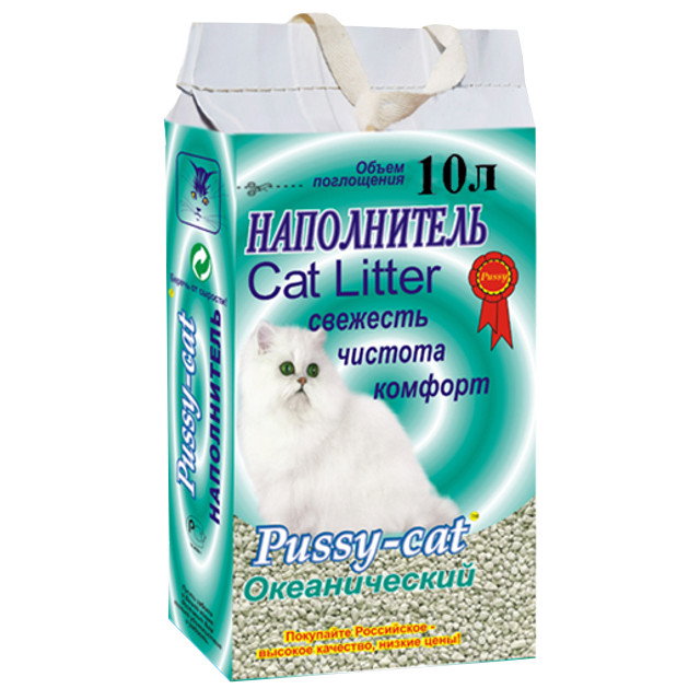 наполнитель PUSSY-CAT Океанический 10л 5,2кг минеральный