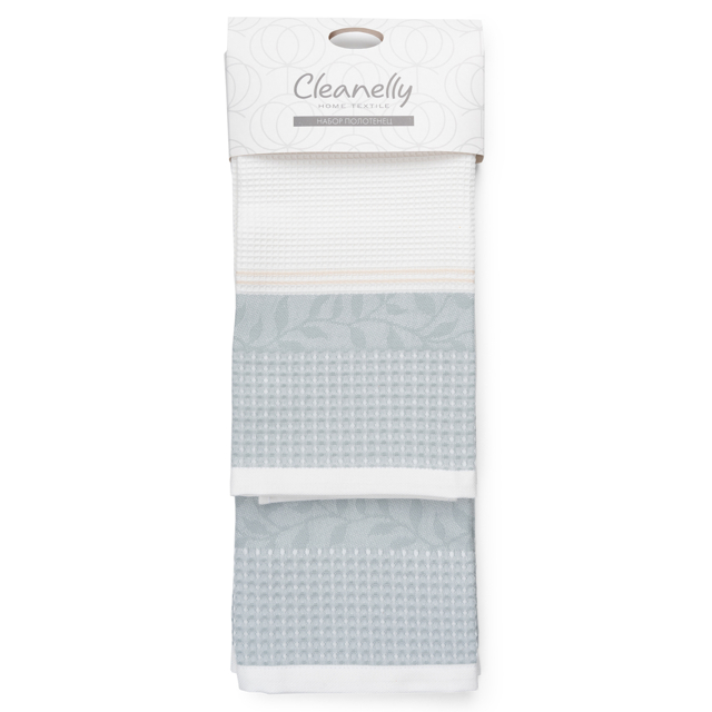 набор полотенец кухонных CLEANELLY Вивьен ваф. 50х70см 2шт пестротканых, арт. КНЦ-560х2-6327