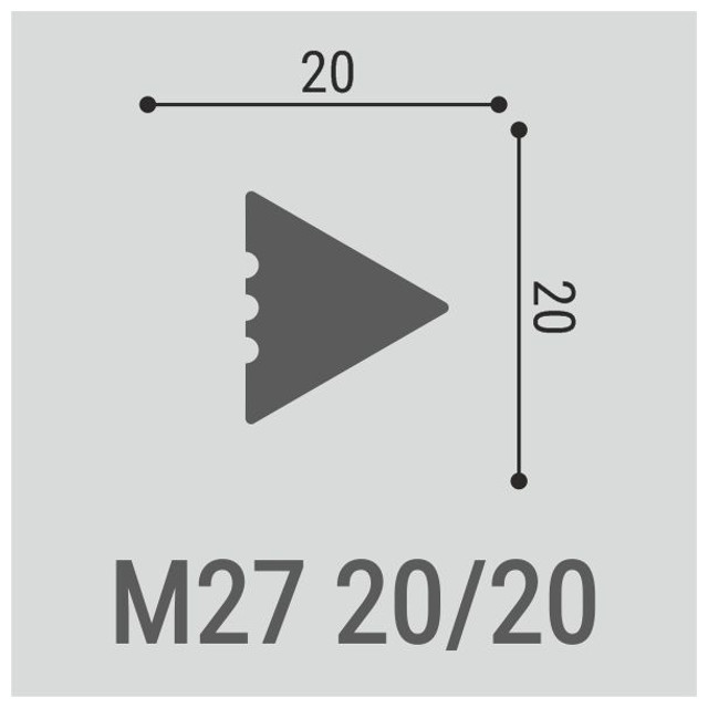 молдинг BELLO-DECO М27 20х20х2000мм полимер(xps) белый, арт. 00-00106599