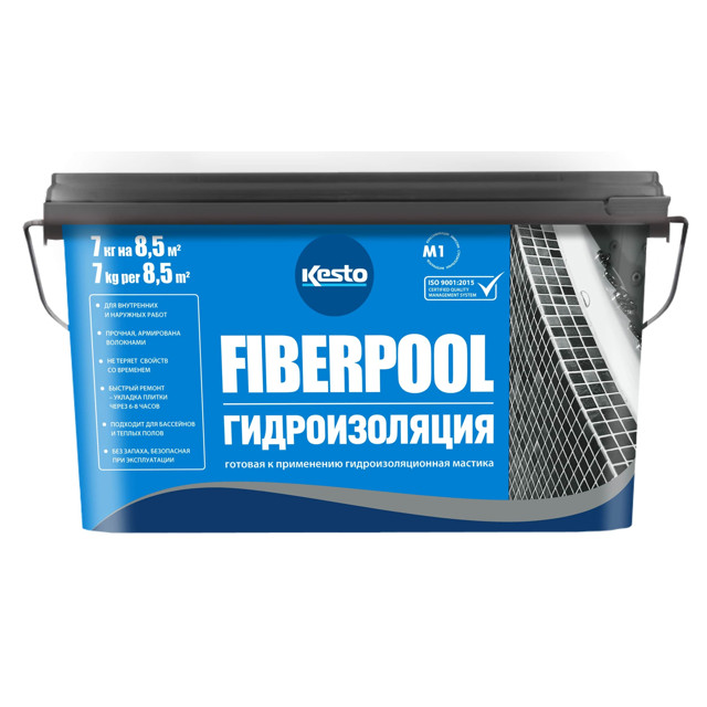 гидроизоляция KESTO Fiberpool полимерная 7кг, арт.81086