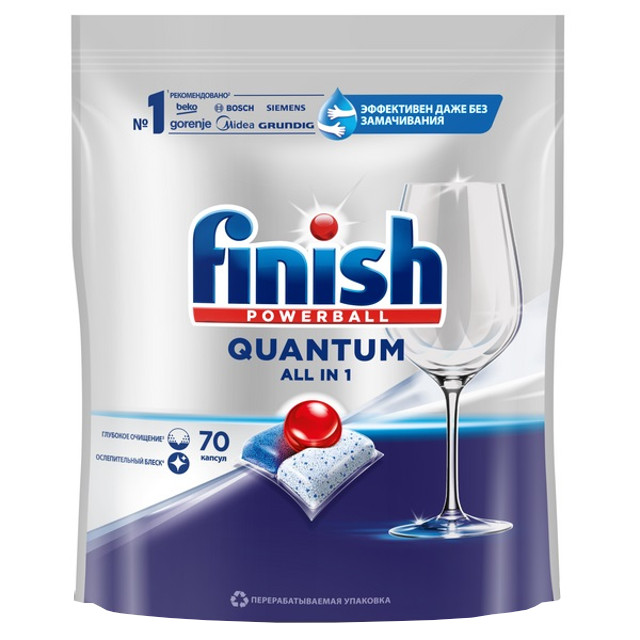 капсулы для ПММ FINISH Quantum All in 1 70шт