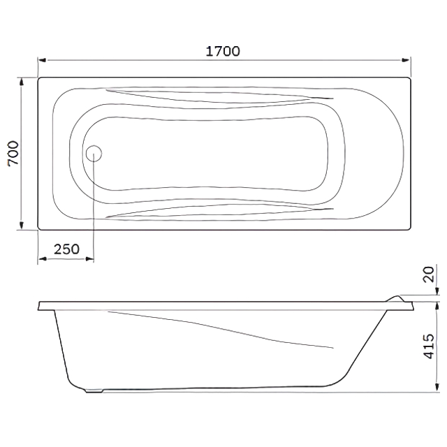 панель для ванны AM.PM Sense New 170х70 см