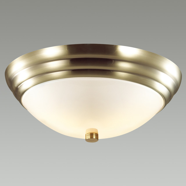 светильник настенно-потолочный LUMION Vintage E27 2х60Вт металл стекло античная латунь