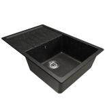 мойка Mixline ML-GM19 КОМФОРТ прямоугольная с крылом 750х500х200мм искуственный камень черная - фото в каталоге Максидом