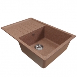 мойка Mixline ML-GM19 КОМФОРТ прямоугольная с крылом 750х500х200мм искуственный камень терракотовая - фото в каталоге Максидом