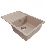 мойка Mixline ML-GM19 КОМФОРТ прямоугольная с крылом 750х500х200мм искуственный камень песочная - фото в каталоге Максидом