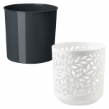 кашпо Leaves 1,25л пластик белый/антрацит - фото в каталоге Максидом