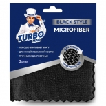 набор салфеток TURBOMAG Black Style 3шт 30x30см микрофибра черные - фото в каталоге Максидом
