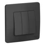 выключатель 3-клавишный SYSTEME ELECTRIC Blanca (cх.1+1+1) 10А 250В антрацит - фото в каталоге Максидом