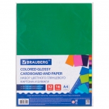 набор цветного картона и бумаги BRAUBERG А4 по 16л 16цв мелованный - фото в каталоге Максидом