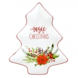 блюдо NOUVELLE HOME Magic of christmas 17,5х21,5х2.5см елочка фарфор - фото в каталоге Максидом