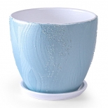 горшок керамический с поддоном Фрост 0,6л d12 h10см  серо-голубой горшок керамический с поддоном Фрост 0,6л d12 h10см  серо-голубой - фото в каталоге Максидом