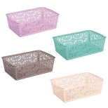 корзина БЫТПЛАСТ Эконова Floral 25х15х7,5см 2,8л пластик микс цвета - фото в каталоге Максидом