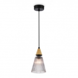 светильник подвесной AMBRELLA High Light E14 40Вт черный/светлое дерево/дымчатый - фото в каталоге Максидом