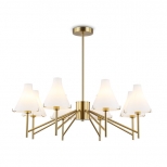 люстра потолочная AMBRELLA High Light E14х8 40Вт латунь/белый матовый - фото в каталоге Максидом