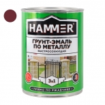 грунт-эмаль по металлу HAMMER 0,9кг кр.-коричневая, арт.ЭК000116560 - фото в каталоге Максидом