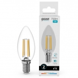 лампа филаментная GAUSS Filament Elementary 12Вт Е14 LED 750Лм 4100К свеча - фото в каталоге Максидом