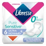прокладки LIBRESSE Pure Sensitive Ultra Ночные 6шт прокладки LIBRESSE Pure Sensitive Ultra Ночные 6шт - фото в каталоге Максидом
