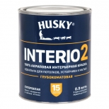 краска акриловая HUSKY INTERIO 2 для стен и потолков 0,9л, арт.32196 - фото в каталоге Максидом