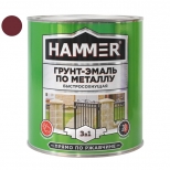 грунт-эмаль по металлу HAMMER 2,7кг кр.-коричневая, арт.ЭК000125867 - фото в каталоге Максидом